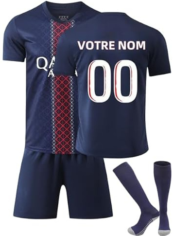 Maillot de Foot Enfant/Adultes Personnalisé 25/26 Ensemble Foot Enfant Personnalisés Votre nom et numéro Maillot de Foot, Short et Chaussettes Cadeaux de Foot garçon et Homme