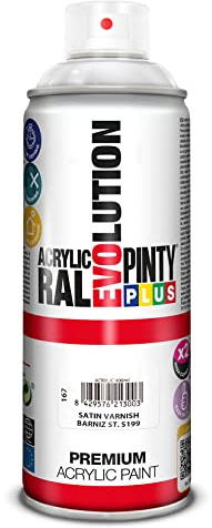 PINTYPLUS EVOLUTION 167 Pintura spray Acrílica Barniz Satinado 520cc Satin varnish S199, Estándar