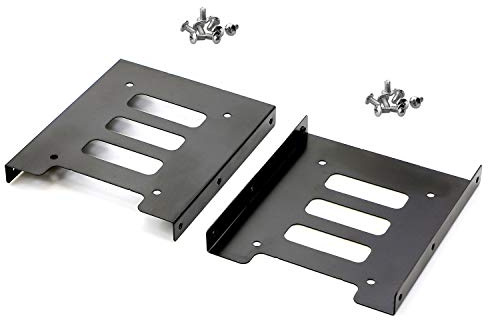 PASOW 2 Pack 2.5 to 3.5 SSD HDD Hard Disk Drive Bays Holder Metal Mounting Bracket Adapter for PC (Bracket)