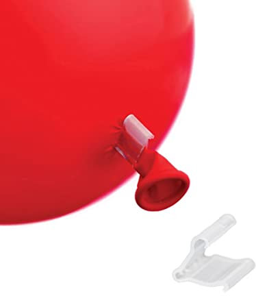 50 Chiusure per palloncini - Grigio, bianco - Taglia Unica