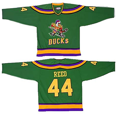 Yajun Fulton Reed #44 Mighty Ducks Película Camisetas Hockey Jersey sobre Hielo NHL Hombre Ropa Respirable T-Shirt de Manga Larga,L