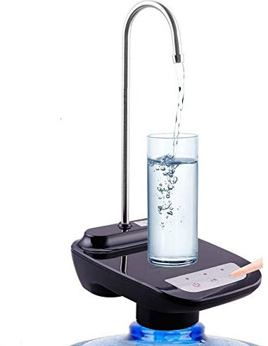 Eachbid Dispensador de Agua para Garrafas con Soporte, Grifo Dosificador Eléctrico Automático, Bomba Botella Agua (Negro)