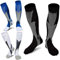 Kompressionssocken (3 Paar) für Männer Zirkulation 20-30mmHg Medizinische Kompressionsstrümpfe Frauen Stillen (Schwarz + Blau + Weiß, L-XL)