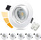 Unikcst LED Einbaustrahler 230V Dimmbar 6W LED Spot Flach Rund Weiß Deckenspots 68mm Lochmass Schwenkbar Einbauleuchten inkl. 6x 6W 500lm Neutralweiß Modul Leuchtmittel