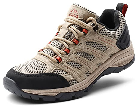 NORTIV 8 Women's Hiking Shoes Lightweight Breathable Mesh Walking Sneakers Outdoor Work Shoes Wander,Size 8.5,Sand,SNHS222W