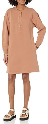 Amazon Essentials Abito Stile Felpa in Maglia con Scollo Serafino (Disponibile in Taglie Forti) Donna, Marrone Chiaro, S