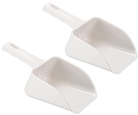 PATIKIL Ghiaccio Paletta, 2pz ABS Plastica 9.06x3.54 Small Ghiaccio Creatore Farina Cereali Zucchero Utilità Maniglia Pala per Casa Cucina, Bianco