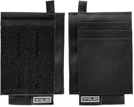 TACTICAL GEEK EXT5 EDC Slim Pouch, Organizador de Tarjetas con Tela de Nylon Cordura, Bolsillo para Tarjetas de Crédito, Ranura Oculta, Almacenamiento Versátil para Pequeños Chose y Monedas, Negro