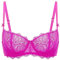 DOBREVA Femme Soutien Gorge Balconnet Push Up avec Armatures Dentelle Sexy Grande Taille Fuchsia Brillante 110E