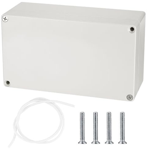 Electronic Connection Box, Waterproof IP65 Junction Box, Surface-Mounted Distribution Box, Mounting Case, Electronic Project Enclosure, Plastic Housing (grey-white earless, 158x90x60mm)
