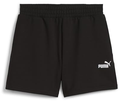 PUMA Damen ESS Small No. 1 Logo 4” Lightweight High-Waist Shorts Gestrickte Shorts, PUMA Black, XL