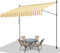 Jiubiaz Klemmmarkise Ohne Bohren, 200cm Breit, Balkonmarkise mit Handkurbel, Sonnenmarkise für Terrasse, höhenverstellbar, UV-beständig, Sonnenschutz, Manuell Einziehbar, Gelb und Weiß