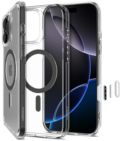 Spigen Ultra Hybrid T MagFit Case for iPhone 16 Pro [Camera Control Covered] [MagSafe Compatible] - Clear Graphite