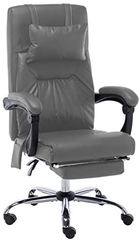 Willood Massage-Bürostuhl mit Fußablage PU-Leder Bürostuhl für Home Office und Gaming Anthrazit Kunstleder