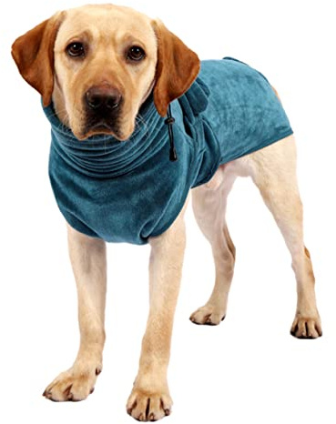 COSMEVIVI Bañador Absorbente para Perros con Cinturón Ajustable Bata Rápido Secado para Mascotas Talla s para Baños y Días Fríos