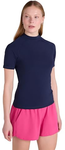 Mountain Warehouse Womens UV Short Sleeve Rash Vest | Ladies Lightweight & Quick Drying Swim Top with Sun Protect, Stretchy Rash Guard with Taped Seams for Beach, Surfing & Summer