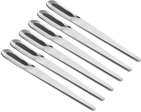 Veemoon Cucharas para Espresso de Acero Inoxidable 6 Piezas, Mini Cucharas Pequeñas para Café y Té, Diseño Plano Práctico, Aptas para Cocina y Postres en Hogar