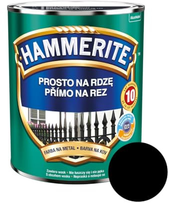 Vernice protettiva per metallo Hammerite, antiruggine, 2,5 l, opaca/nero/marrone, Nero