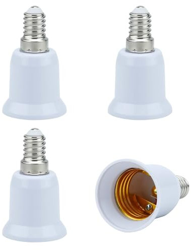 INTIRILIFE E14 auf E27 Lampensockel Adapter in WEISS - 4x Lampenadapter zum Umformatieren von E27 Lampe auf E14 Fassung - 4er Set Konverter für Lampenfassung LED Lampen Glühlampen CFL-Lampen