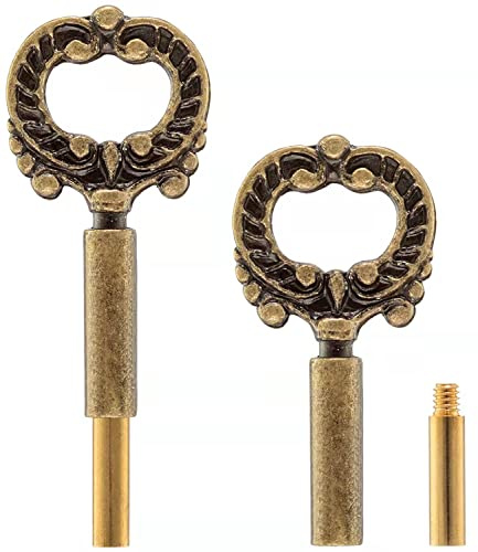 Qc Lamp Switch Replacement - 2 Packs, On/Off Turn Knob Replacement Screw On, Lamp Twist Knob with 1/2 Extensions, Socket Switch for Table Lamps and Floor Lamps (Antique Brass)