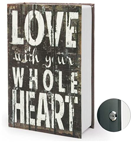 Diversion Book Safe Storage Box, Dictionary Secret Safe Can with Security Combination Lock/Key, Diversion Book Hidden Safe (Key, LOVE)