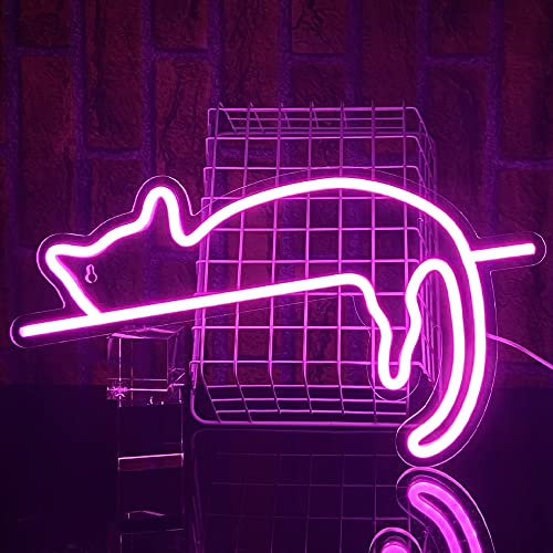 PILOYINDE Katze Led Schild Katze Neon schilder personalisiertes Usb Neon schild Geschenke für Jungen und Mädchen für Schlafzimmer Nachttisch Wohnzimmer Wanddekoration Acrylnitril Butadien Styrol