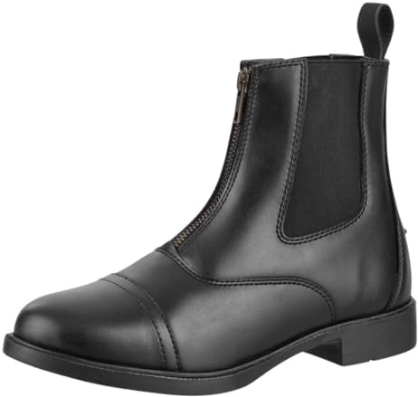 Contrace© Botines «Frontzip Vegan» – Chelsea Boot – Botas de equitación – Cremallera delantera – Suela de goma – Micro Lining – Hipoalergénico – Transpirable, Negro , 37 EU