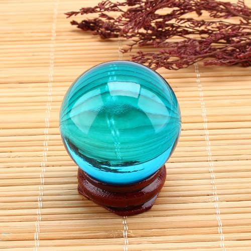 Yctze Rare Black Quartz Healing Crystal Ball Sphere 40mm with Stand Large Decorative Glass Orb for Divination Prop Comes Small Blue and 30mm Rose