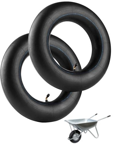 SOSALUK 2 Pcs Chambre a Air 4.80 4.00-8 Valve Coudée TR87 pour Brouette Chambre a air 4.80/4.00-8 Rechange Inner Tube pour Pneu de Camion