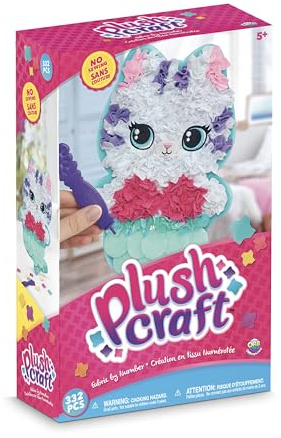 ORB PlushCraft DIY Mercat (Mermaid Cat) Pillow Crafting Kit - Mess Free Fabric by Number System and No Sewing Required - Perfect Arts and Crafts Project and Gift for Boys and Girls