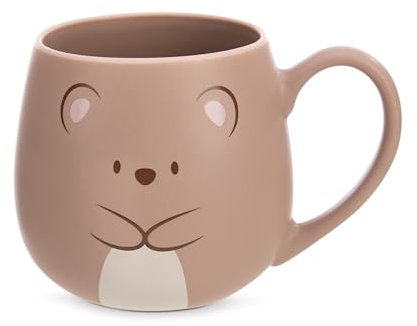 NICI mymochi Oso Nomo I Love Snacks de 400 ml, 8 x 9 cm, marrón, Taza Porcelana con asa Bebidas frías y Calientes, café, té, Leche, Cacao, 61831, Color