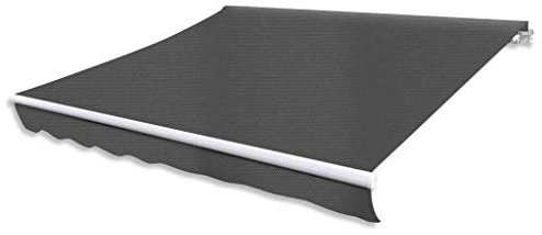 Tenda da sole motorizzata pieghevole antracite da 400 cm con bracci estensibili telaio in alluminio resistente al sole e impermeabile baldacchino