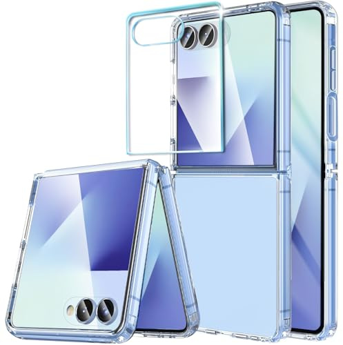 WEYNRBOX Z Flip 7 Funda, Galaxy Z Flip 7 5G Slim TPU Silicona Claer Case, Samsung Flip 7 Anti-Scratch Carcasa Transparente con Protector de Pantalla para Samsung Galaxy Z Flip 7