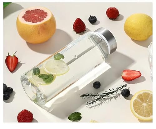 ME JO 600ml Glass Water Bottle with Stainless Steel Lid – Leak-Proof, Reusable, BPA-Free Hydration Bottle | Eco-Friendly & Durable for Office, Gym, Travel & Everyday Use