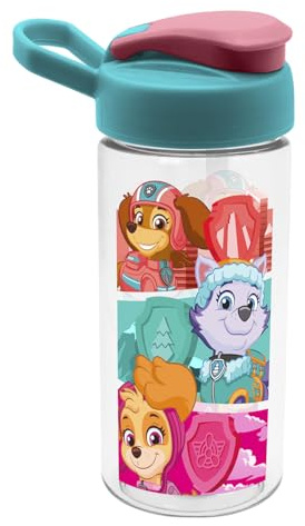 Trinkflasche Paw Patrol Girl Pup Power 480ml Tritan, Skye, Flasche, Kinderflasche, BPA frei, Kindergarten, Bunt