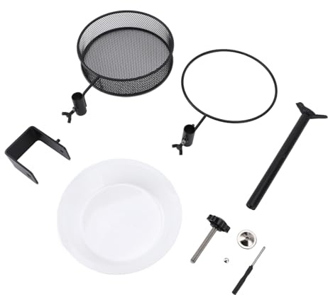 Comederos para pájaros de Cubierta con Bandeja de Malla, riel de Abrazadera Ajustable Desmontable, Baño de Aves, balcón, Porche, alimentador para decoración de Patio