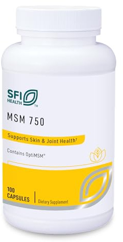 Klaire Labs SFI Health MSM 750 - Clinically Tested to Support Joint Comfort & Structure, Methylsulfonylmethane as OptiMSM (100 Capsules)