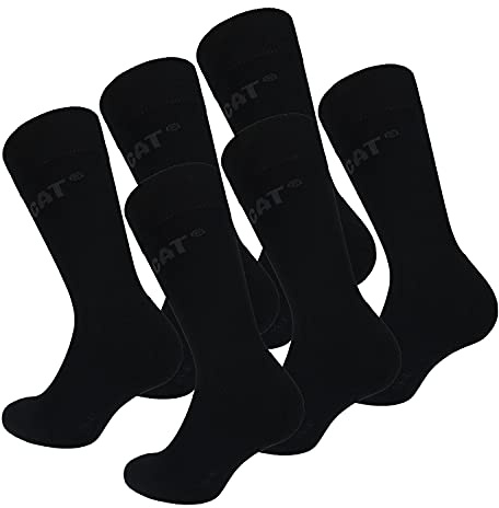 Caterpillar Comfort 6 par superbekväma strumpor, bomull av utmärkt kvalitet, innersula, tå och häl i svamp