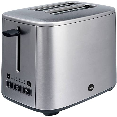 Wilfa Premium Toaster - Robust Stainless Steel Toaster & Removable Crumb Plate - 2 Slice Toaster with 6 Degrees of Browning, Defrost & Heat Functions - Silver
