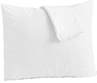 Bedecor 2er Set Wasserdichte Baumwolle Kissenbezug, Atmungsaktiv, Anti-Milben, Kissenhülle mit Reißverschluss, Weiß（80x80cm）