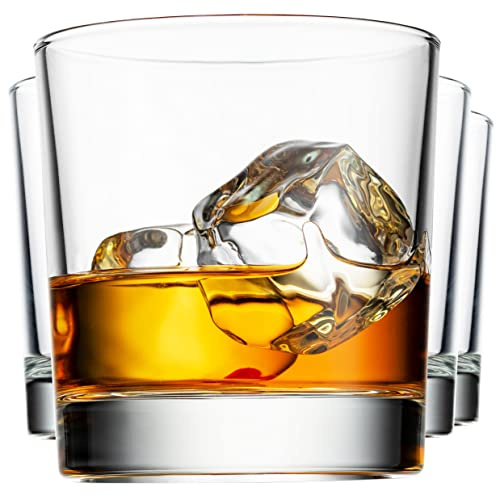 Godinger Whiskey Glasses, Bourbon Rocks Cocktail Set of 4, Made in Italy