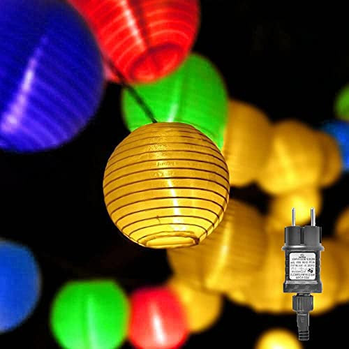 Gresonic Lichterkette Lampion/Laternen Deko für Garten Weihnachten Party Hochzeit Innen und Außen mit dem Stecker (30LED Netzanschluss, Bunt)