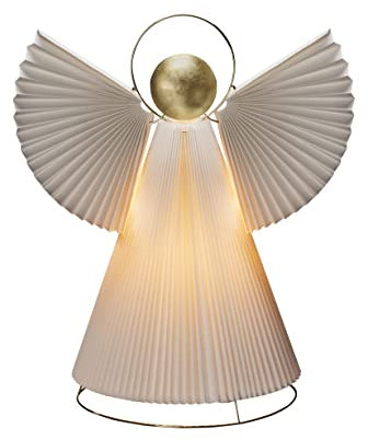 Konstsmide Papierengel, groß, inkl. Anschlusskabel mit an/aus Schalter, ohne Leuchtmittel, E14 Lampenhalterung, 230V, Innen, weißes Kabel - 1810-202