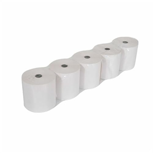 iggual- Pack 5 Rollos Papel Térmico 80x80x13 mm – Papel para Tickets TPV, Cajas Registradoras y Datáfonos – Rollos Térmicos 80 mm – Sin BPA – Impresoras Térmicas