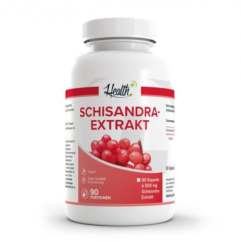Health+ Schisandra Extrakt - 90 Kapseln, 500 mg Schisandra-Extrakt pro Kapsel