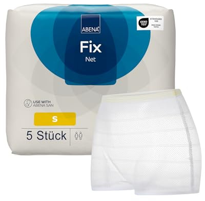 ABENA Netzhosen 5er-Pack, Größe S, OEKO-TEX zertifizierte Fixierhosen für Wochenbett- oder Inkontinenzvorlagen. Atmungsaktiv und waschbar für sicheren Schutz. Netz-Hosen, Postpartale-Fixierhosen.