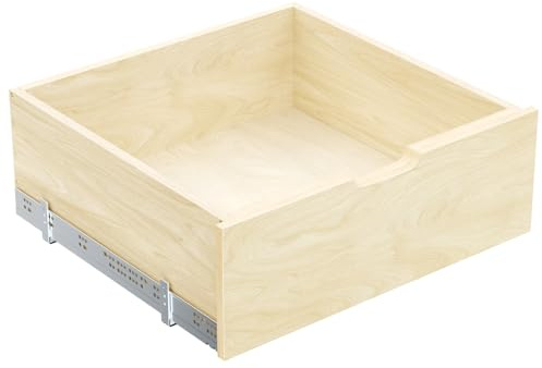 ROOMTEC Pull Out Cabinet Organizer with Full Extension Rail Slides, Wooden Pull Out Shelf for Kitchen Cabinet Pantry, 8 High Pull Out Drawer Storage Organizer with U Bracket, 22½W×21 D, Hard Close