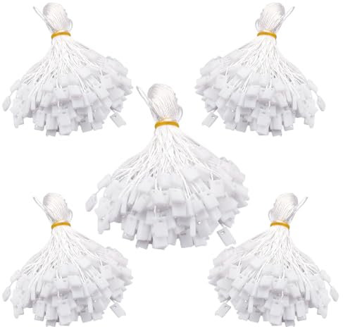 Pamtns Heftfäden 1000 Stück Hängeetikett String Preis Nylon Schnur für Etiketten für Kleidung Hang Tag Tag String Nylon Lock Sicherheitsfäden Hängeetiketten Verschlüsse für von Preisschildern Weiß