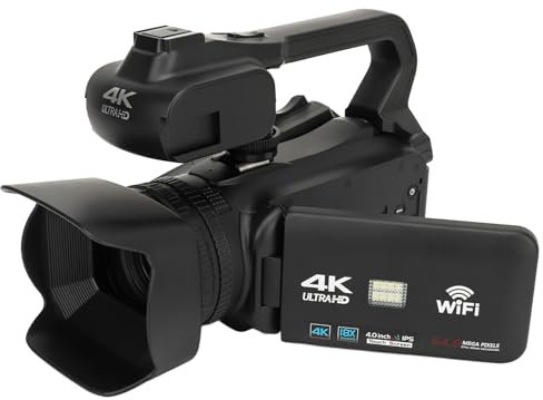 Sorandy Caméra Vidéo 4K Caméscope 1080P 60FPS 64MP Caméra Vlogging Caméra Caméscope à Zoom Numérique 18X avec écran IPS 4,.0, Télécommande, Batterie 4500 MAh, Noir