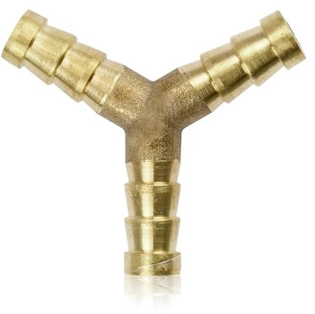 GLADFRESIT Brass 3 Way Y Shaped Barb Connector, 8 mm, High Temperature Resistant, Fuel Hose Connector